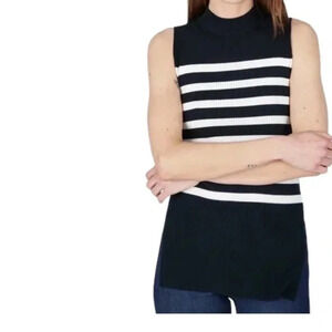 Everlane - The Breton Striped Sleeveless Turtleneck Ribbed Shirt Sweater Tank